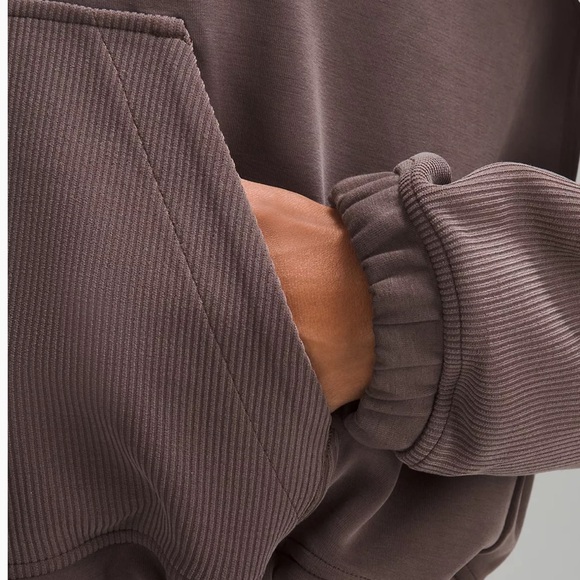 Lululemon Espresso Brown Brushed Softstreme Ribbed Half Zip - Picture 3 of 7